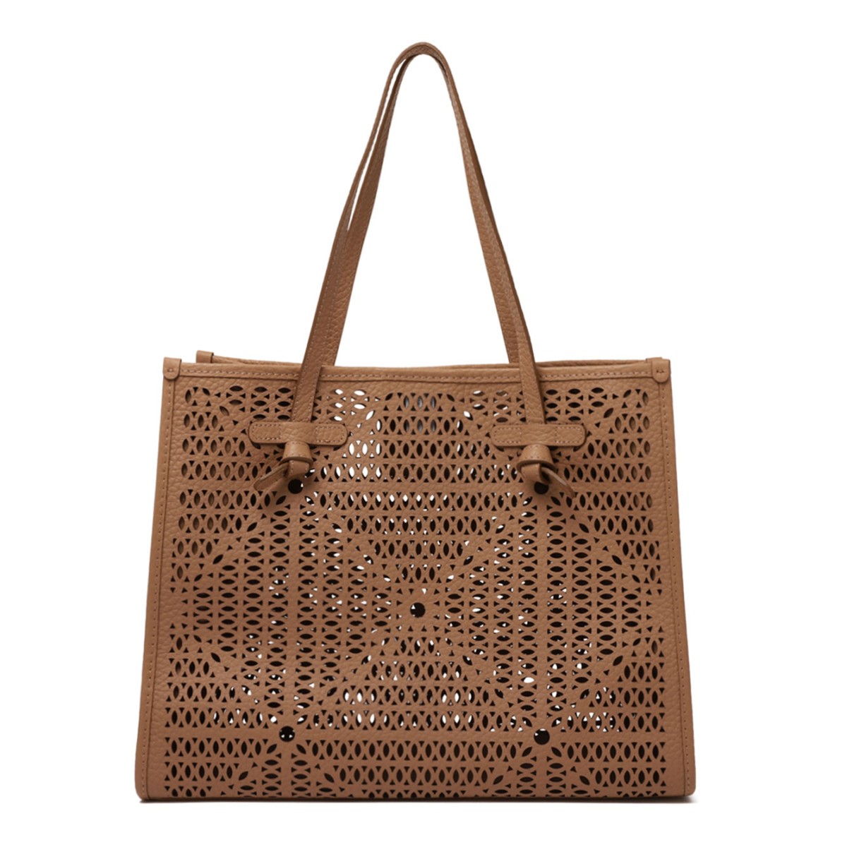 Clay Double Bubble Leather Tote Bag