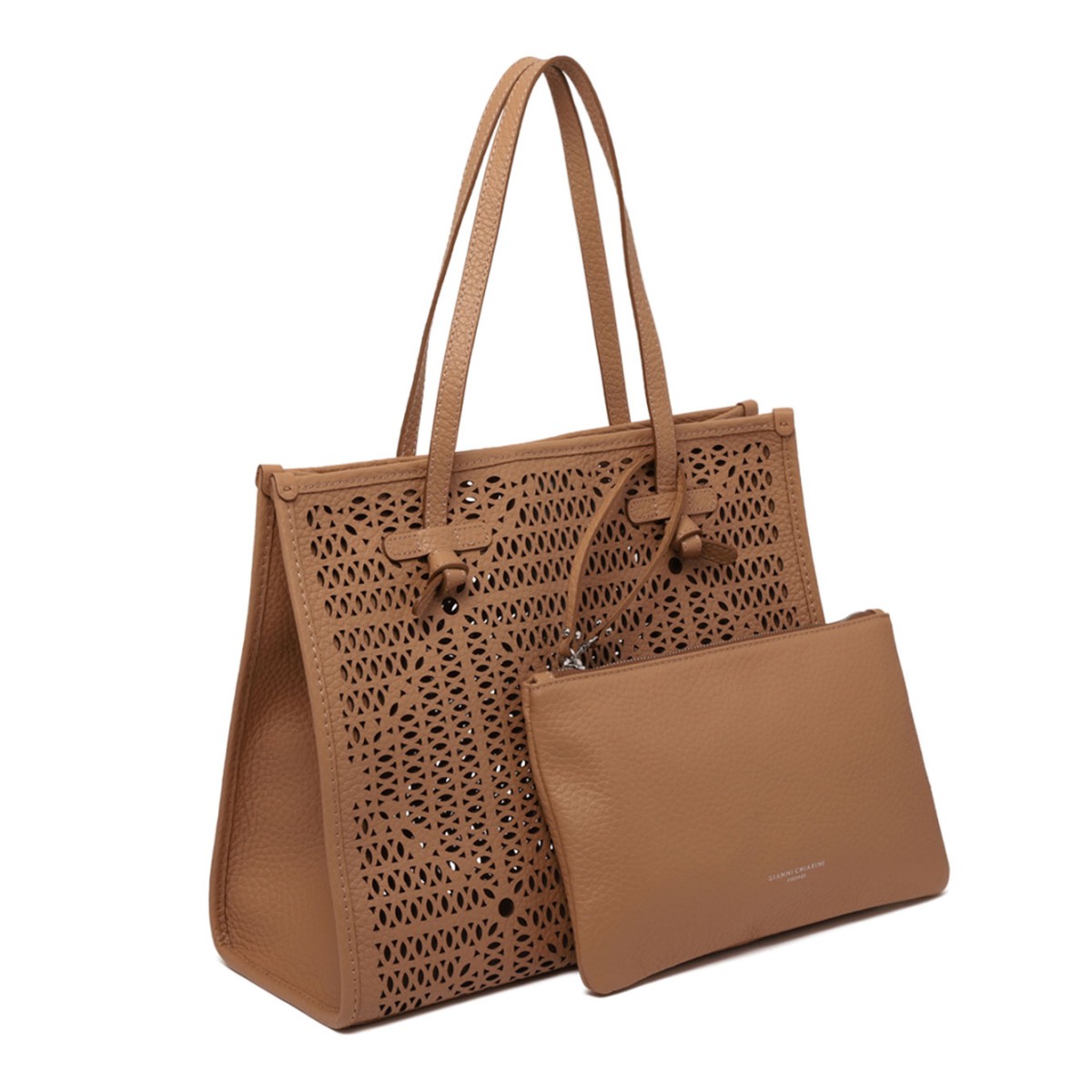 Clay Double Bubble Leather Tote Bag