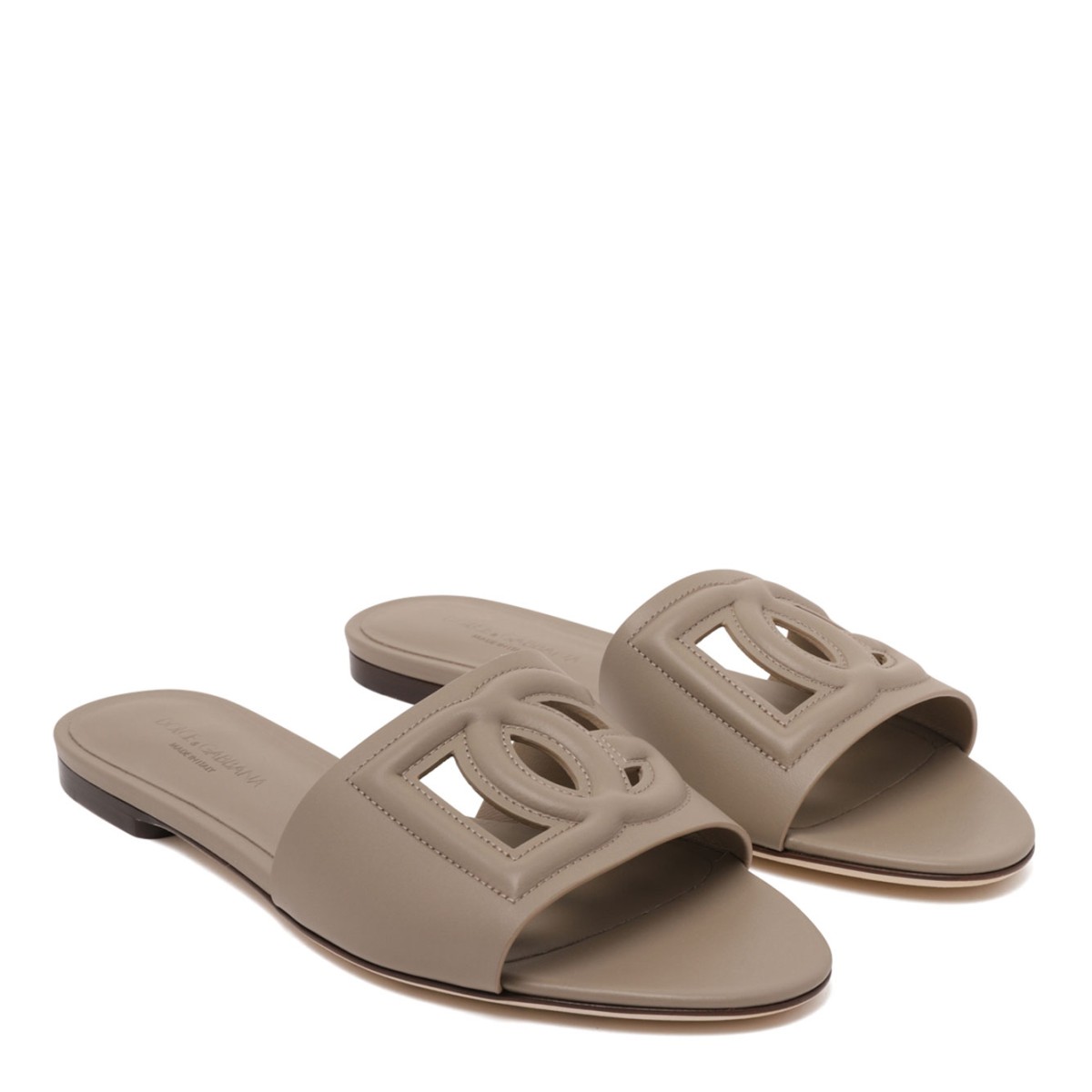 Mole Calfskin Slides With DG Millenials Logo