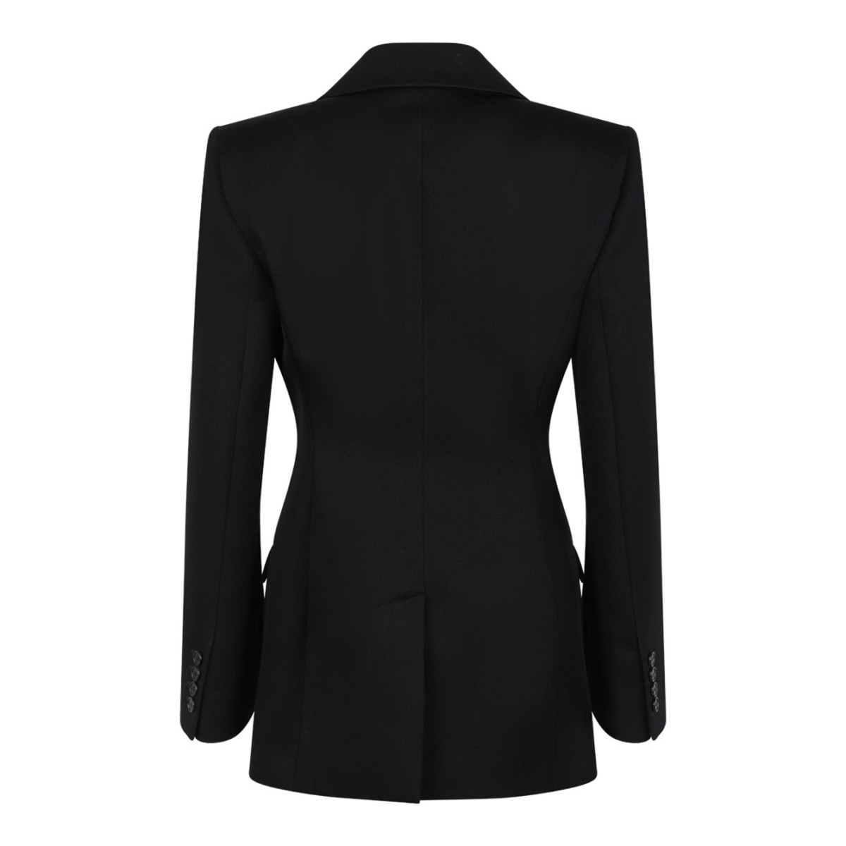Black Wool Jacket With Satin Collar