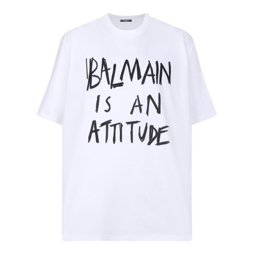 White and Black Cotton Graphic Printed T-Shirt