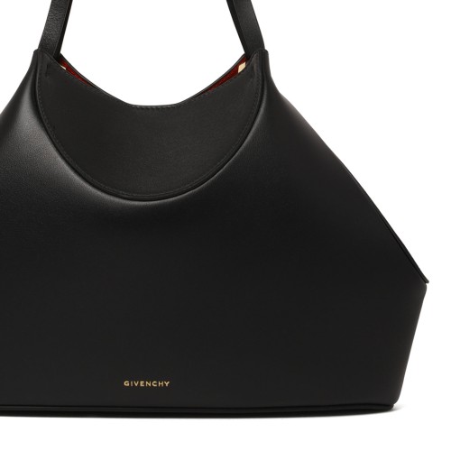 Black Grain Leather Small Facet Bag