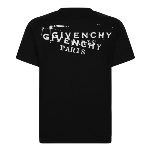 Black T-shirt In Cotton With Logo Stamp Print