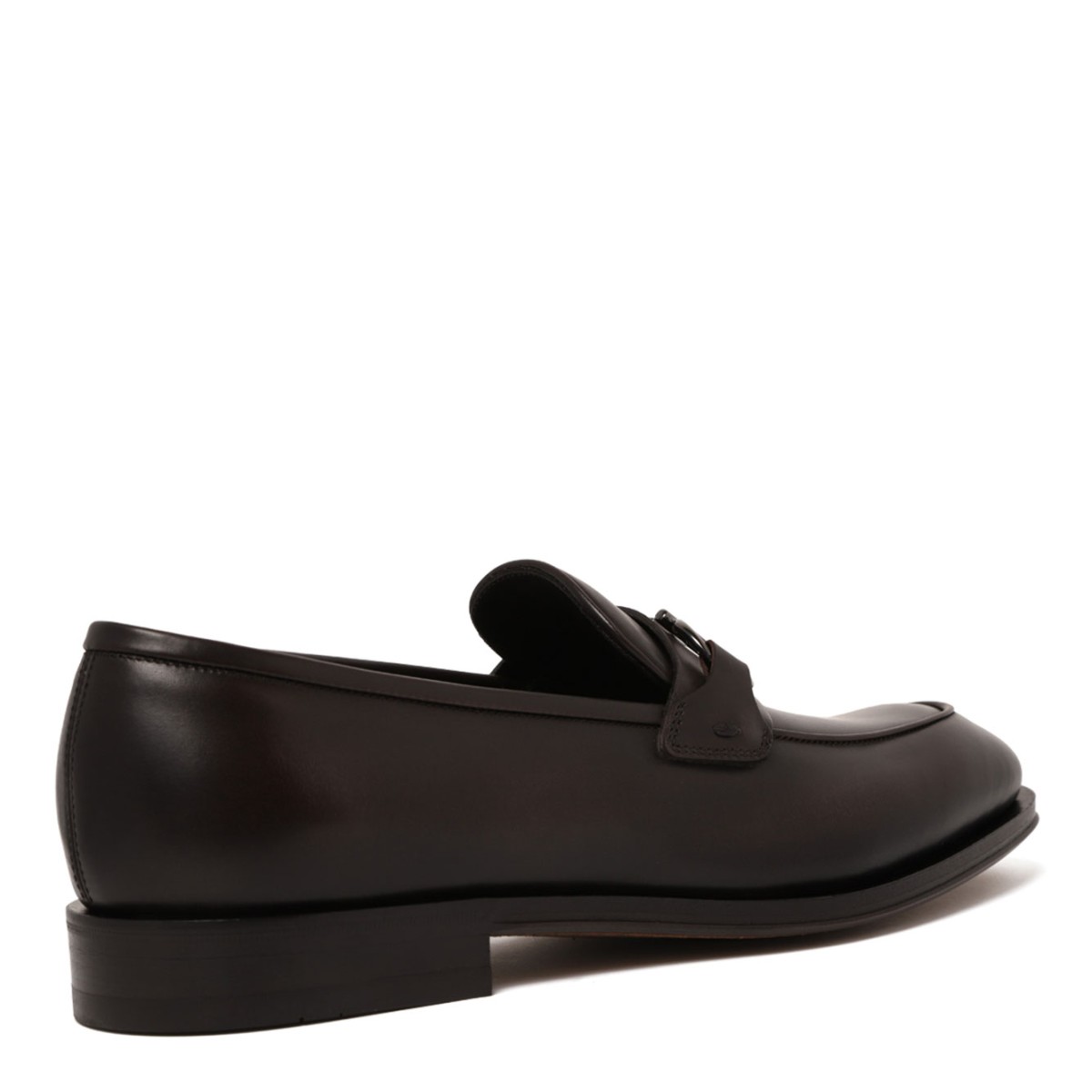 Brown Loafer With Gancini Buckle Loafers