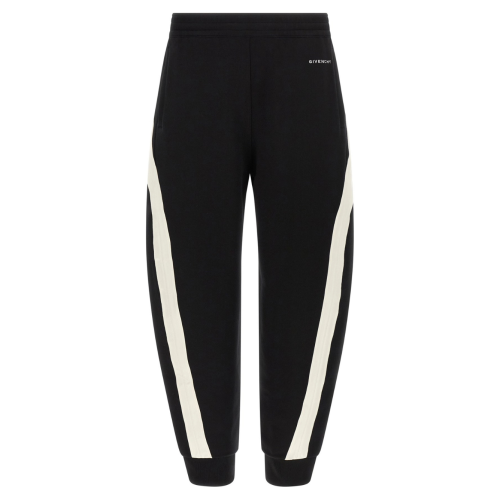 Black Joggers In Scuba With Satin Couture Detail