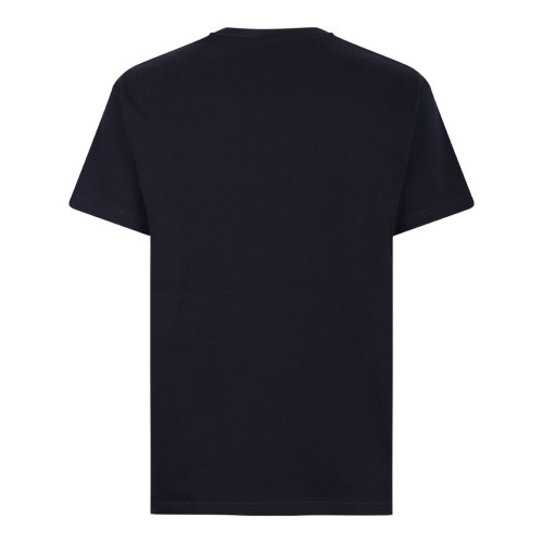 Navy Blue Logo Stamp Print Shirt