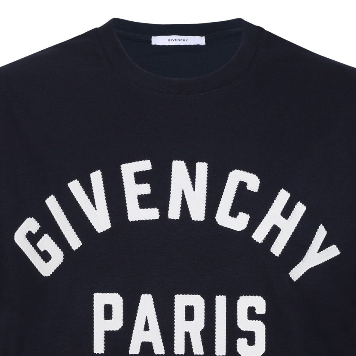 Navy Blue Logo Stamp Print Shirt