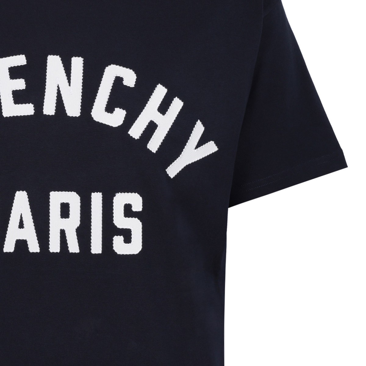 Navy Blue Logo Stamp Print Shirt