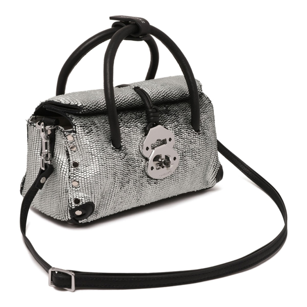 Silver Anniversario Leather Dotta Baby Bag