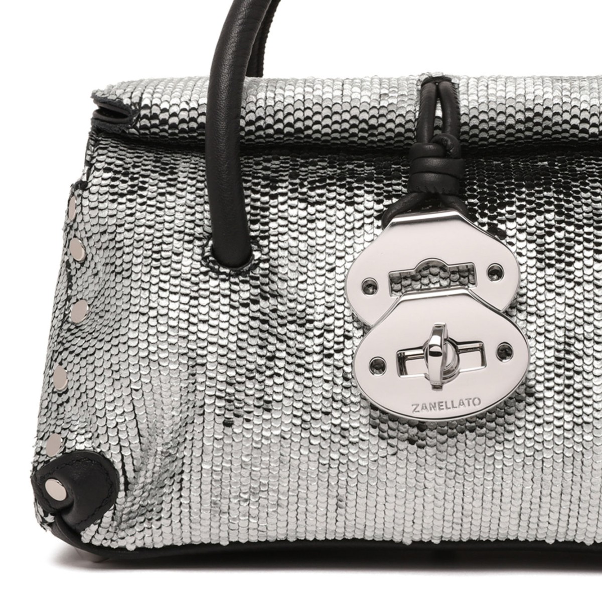 Silver Anniversario Leather Dotta Baby Bag