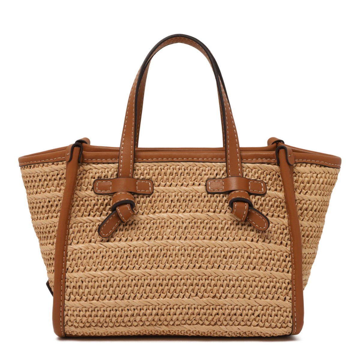 Natural Straw Woven Mini Tote Bag