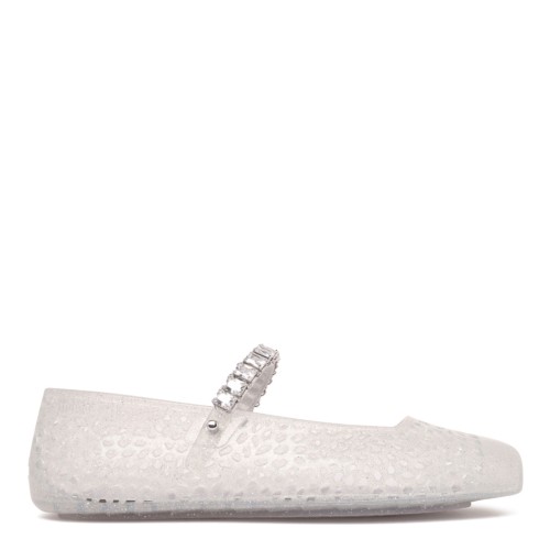 Silver The JellyBallerina Flats With Crystal Embellishment
