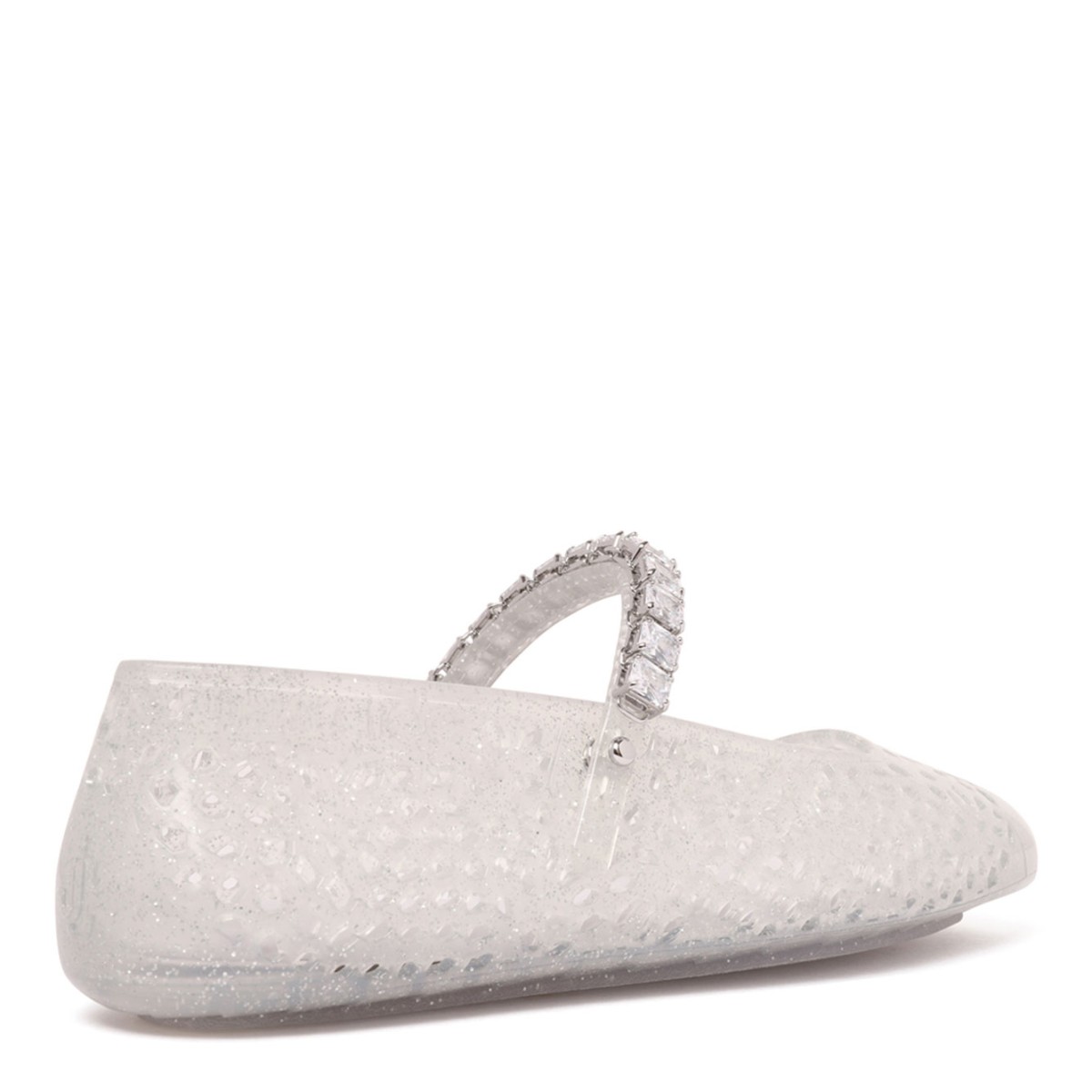 Silver The JellyBallerina Flats With Crystal Embellishment