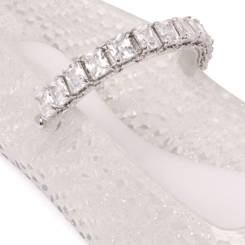 Silver The JellyBallerina Flats With Crystal Embellishment