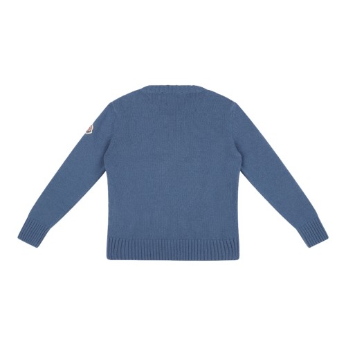 Light Blue Wool Knit Teddy Bear Sweater 2