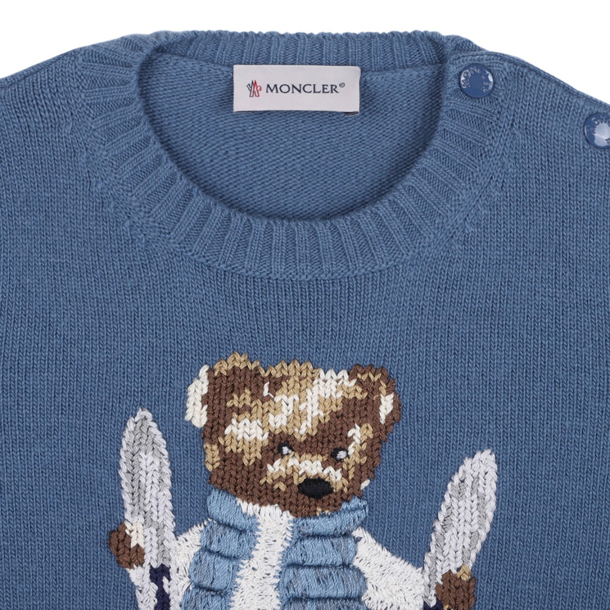 Light Blue Wool Knit Teddy Bear Sweater