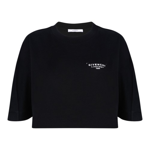 White Logo Print Cropped T-Shirt