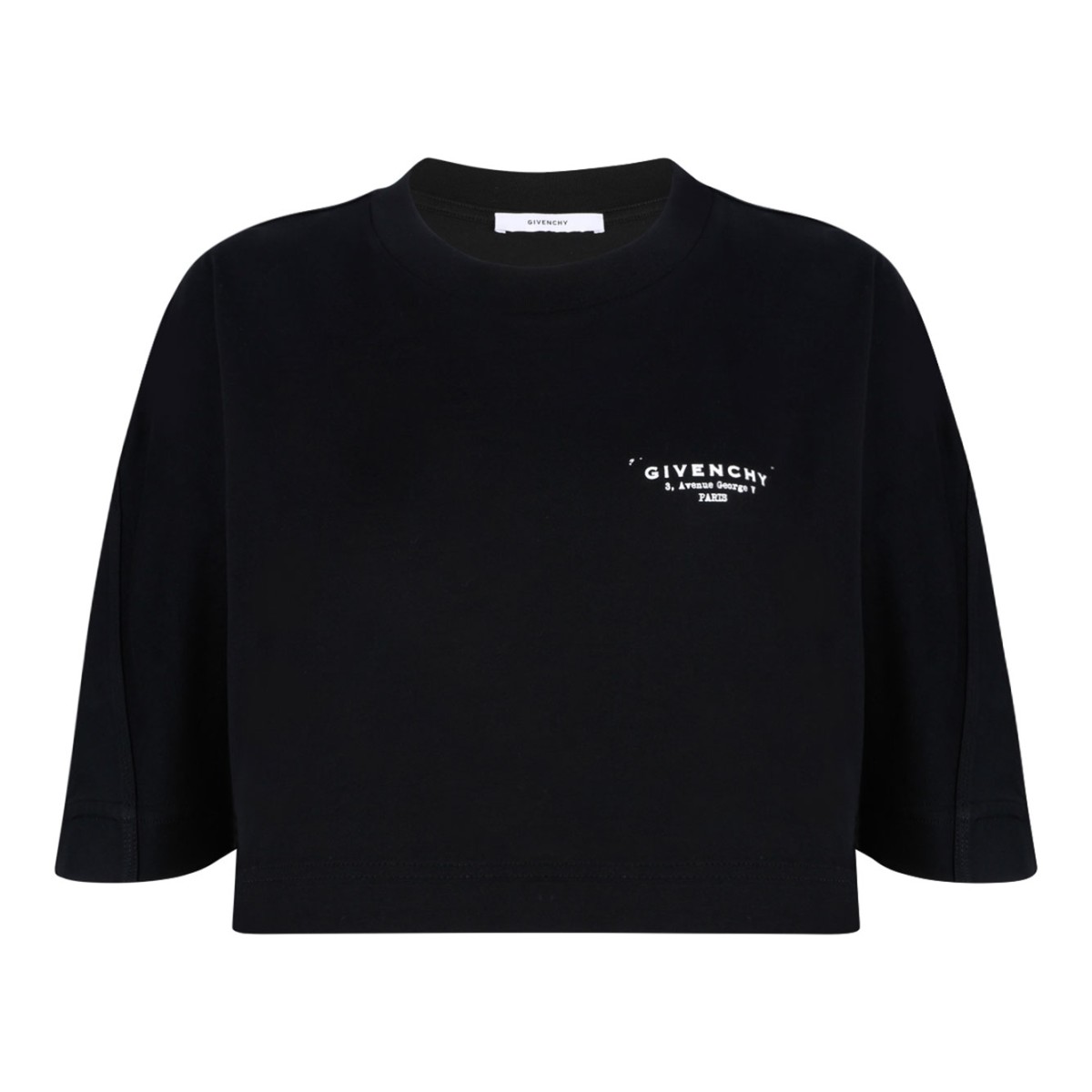 White Logo Print Cropped T-Shirt