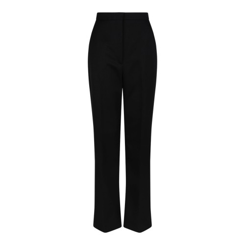 Black Tailored Wool Cigarette Trousers
