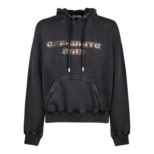 Black and Multicolour Cotton Digit Bacchus Hoodie