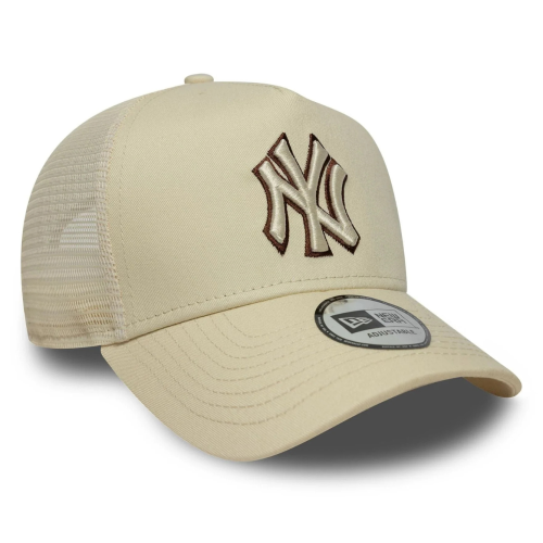 Cream 9FORTY E-Frame Trucker New York Yankees MLB Outline 2