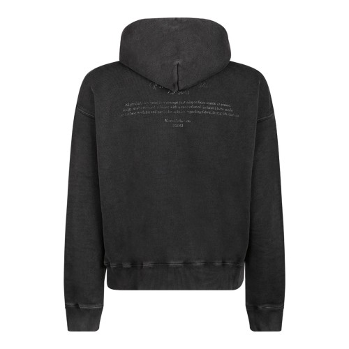 Off White Black Graphic Print Hoodie