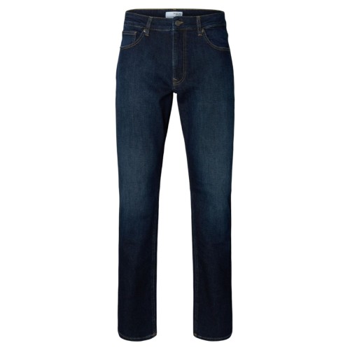 Dark Blue Denim Straight Fit Jeans