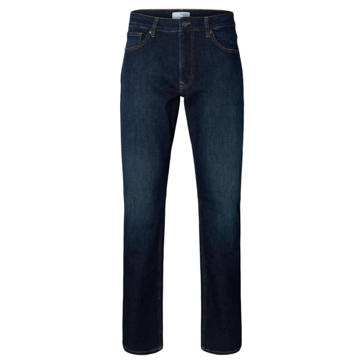 Dark Blue Denim Straight Fit Jeans