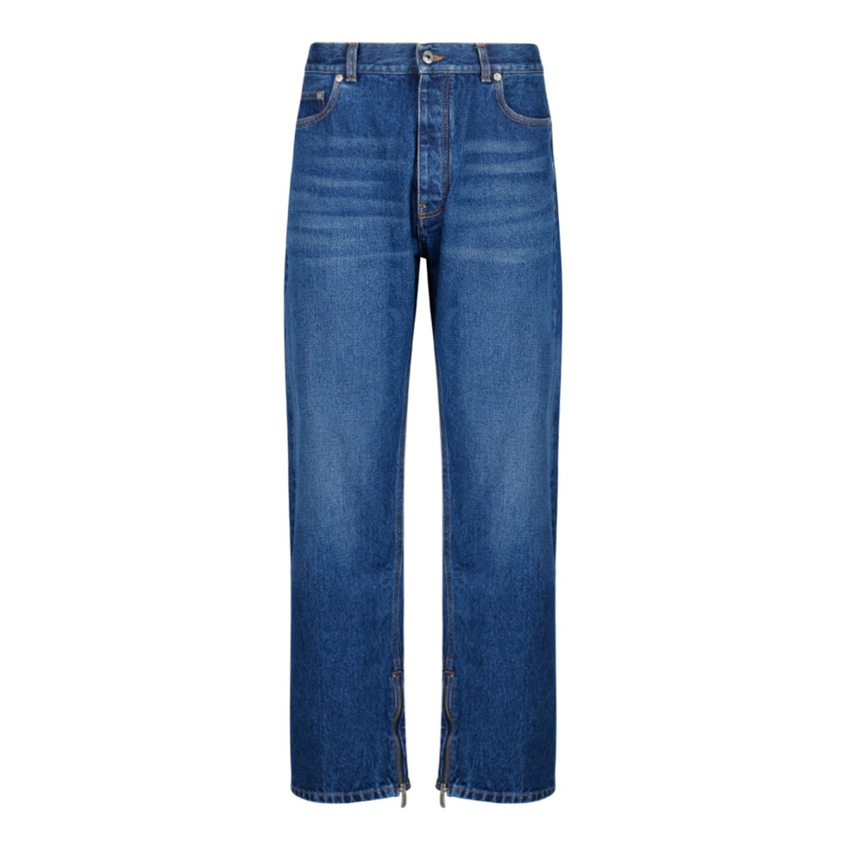 Indigo Blue Cotton Straight Leg Jeans