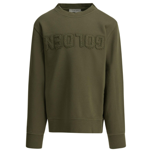 Dusty Olive Sweatshirt With Embossed Logo