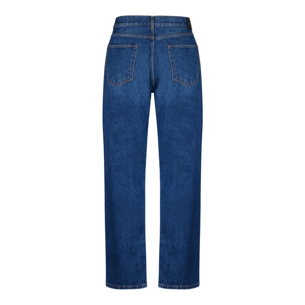 Indigo Blue Cotton Straight Leg Jeans