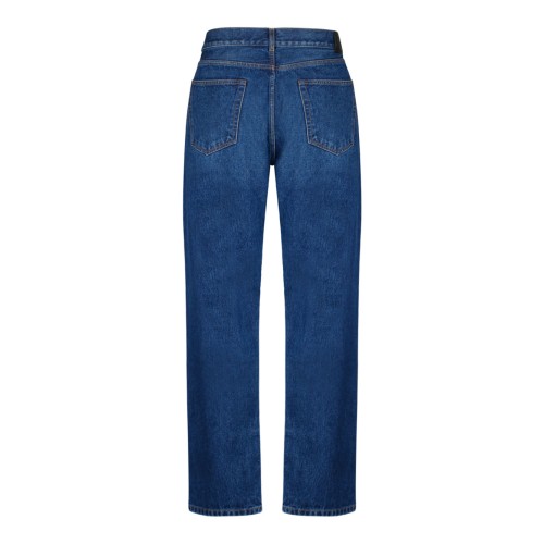 Indigo Blue Cotton Straight Leg Jeans