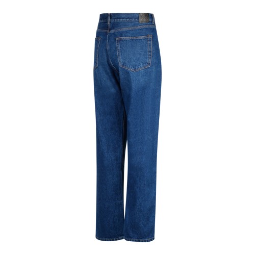 Indigo Blue Cotton Straight Leg Jeans
