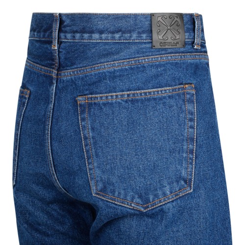 Indigo Blue Cotton Straight Leg Jeans