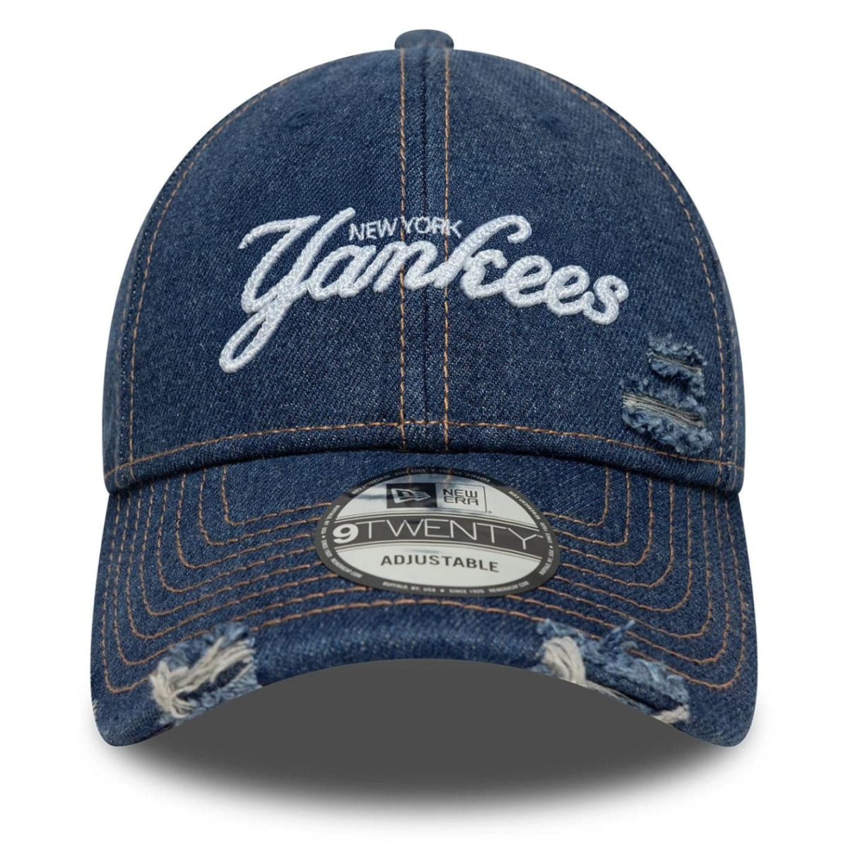 Denim Distressed Blu Navy 9TWENTY New York Yankees MLB