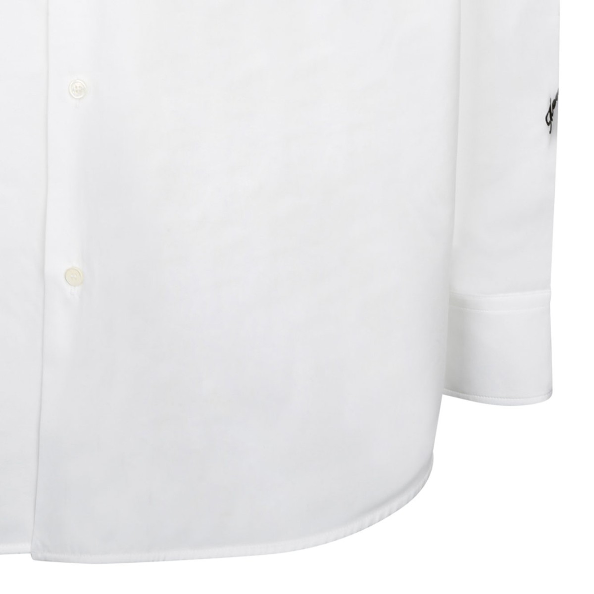 White and Black Logo Embroidered Shirt