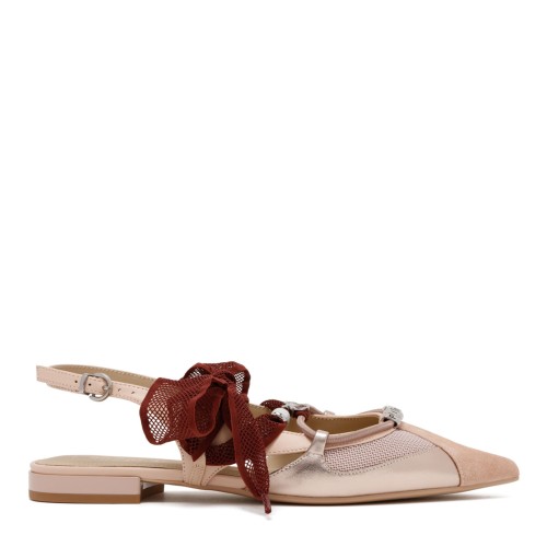 Nude Ballerinas With Pointed Toe