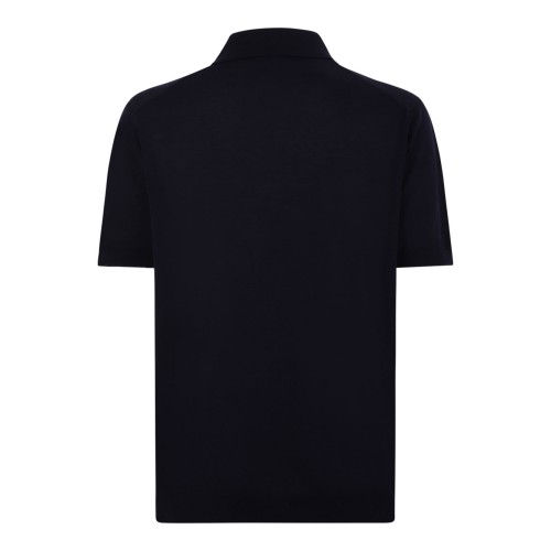 Navy Blue Knitwear Polo Shirt 2