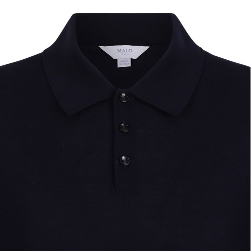 Navy Blue Knitwear Polo Shirt