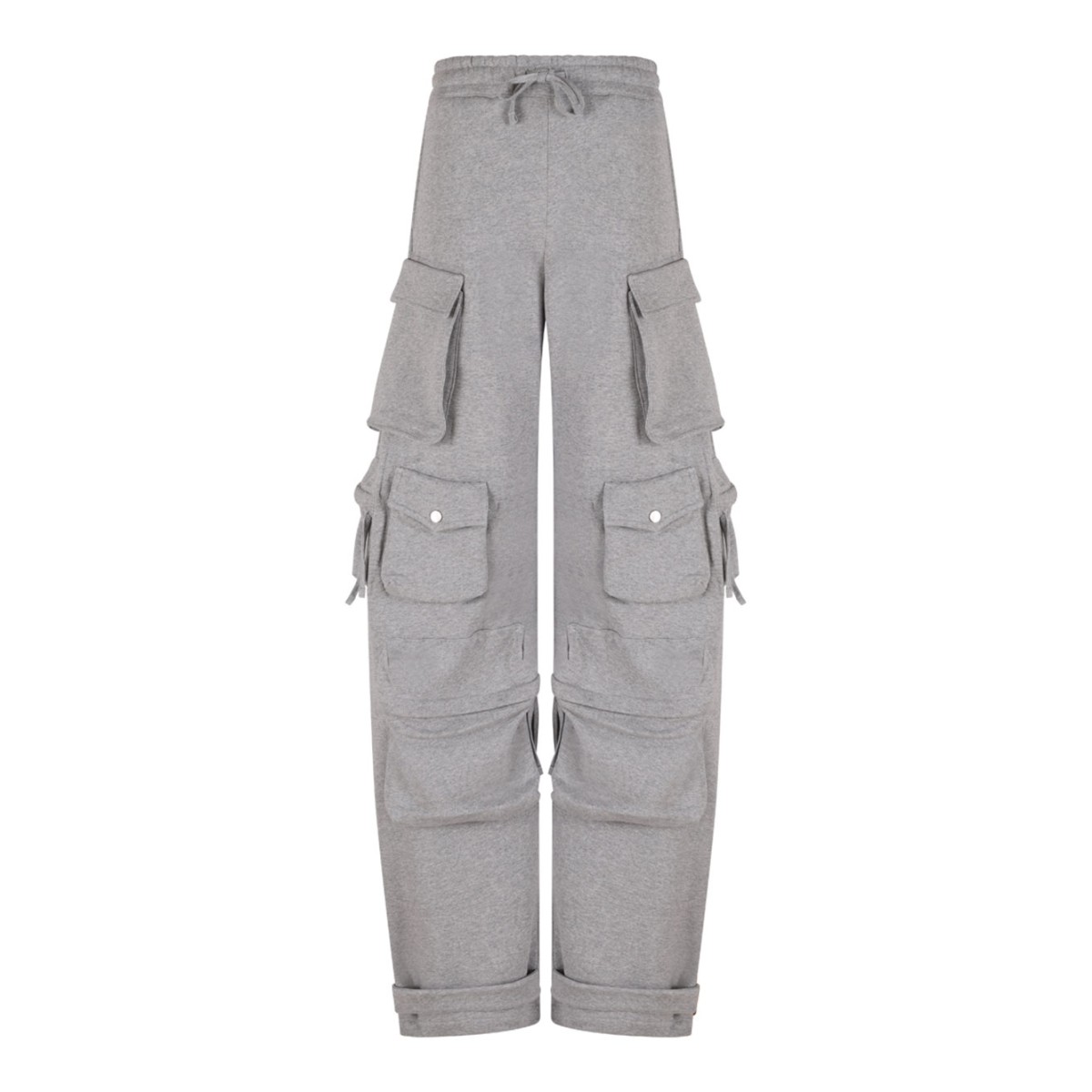 Melange Grey Cargo Pants With Pockets