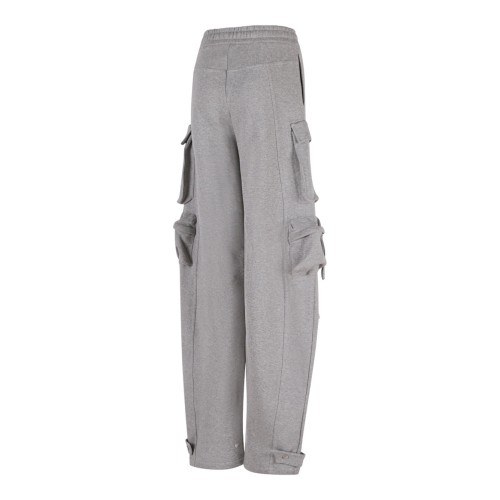 Melange Grey Cargo Pants With Pockets
