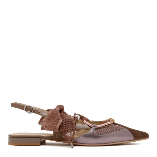 Brown Ballerinas With Pointed Toe