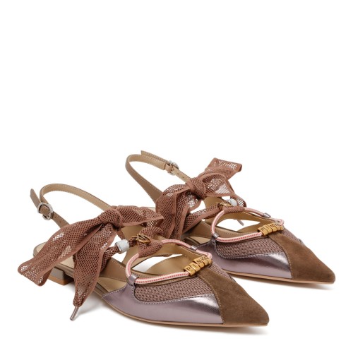Brown Ballerinas With Pointed Toe