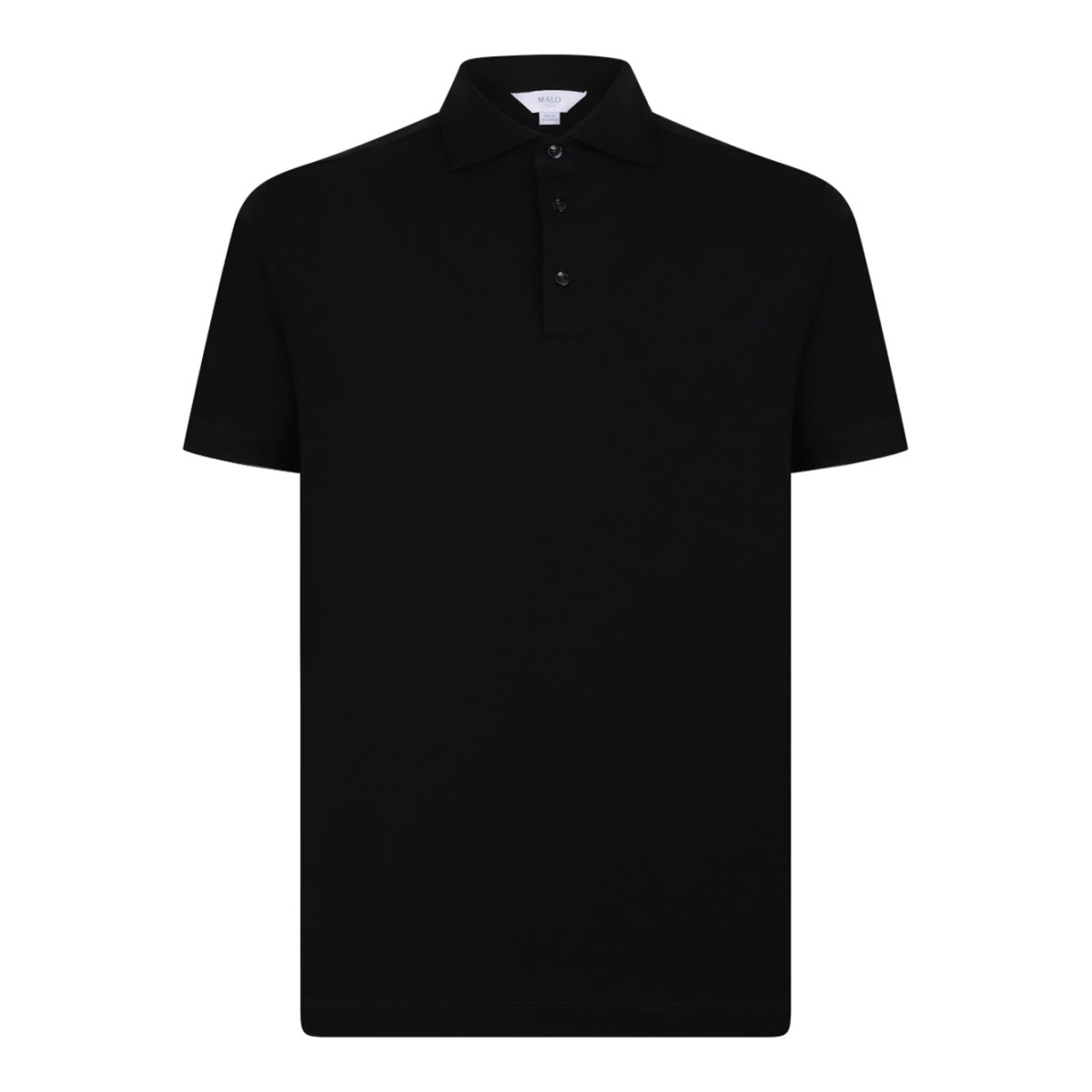 Black Stretch Cotton Polo Shirt