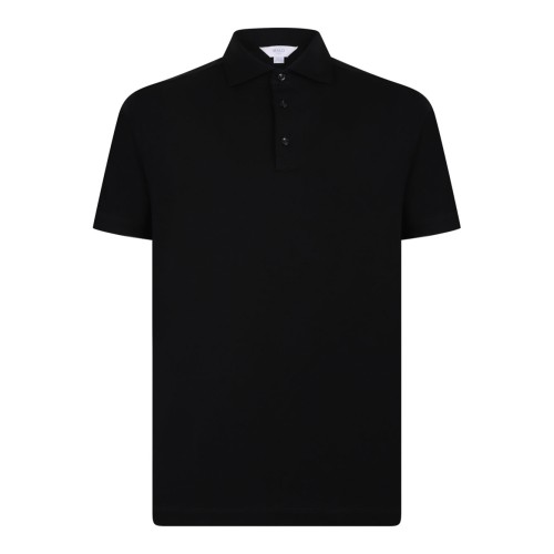 Black Stretch Cotton Polo Shirt