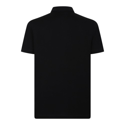 Black Stretch Cotton Polo Shirt