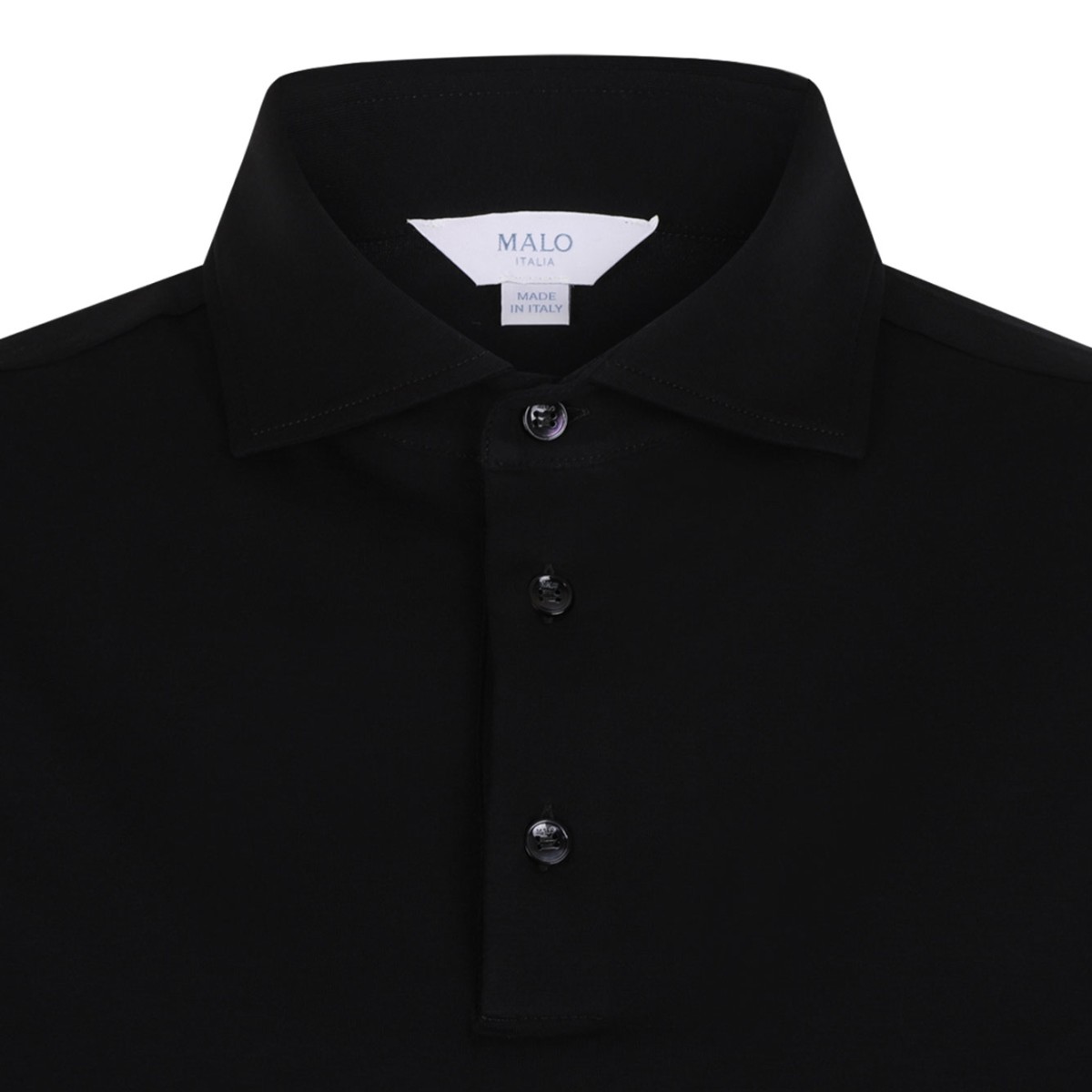 Black Stretch Cotton Polo Shirt