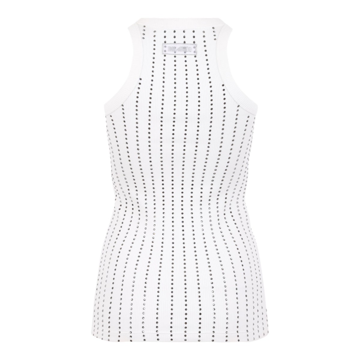 White Cotton Tank Top With Decorations