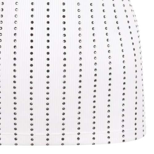 White Cotton Tank Top With Decorations