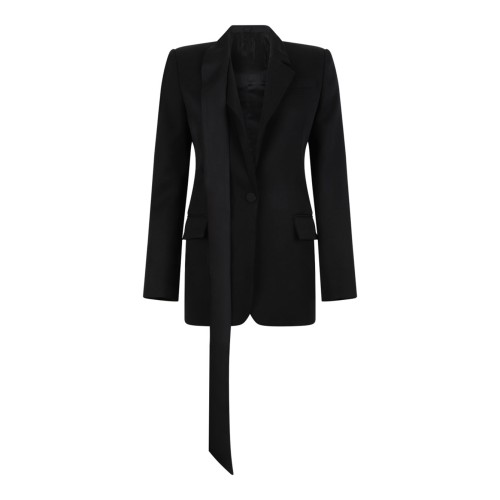 Black Virgin Wool Jacket With Knot